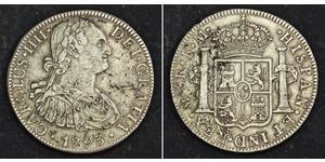 8 Real Vicereame della Nuova Spagna (1519 - 1821) Argento Carlo IV di Spagna (1748-1819)