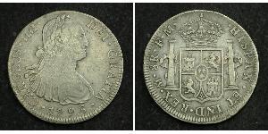 8 Real Vicereame della Nuova Spagna (1519 - 1821) Argento Carlo IV di Spagna (1748-1819)