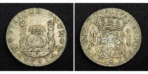 8 Real Vicereame della Nuova Spagna (1519 - 1821) Argento Carlo III di Spagna (1716 -1788)
