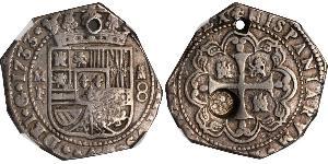 8 Real Vicereame della Nuova Spagna (1519 - 1821) Argento Filippo V di Spagna (1683-1746)