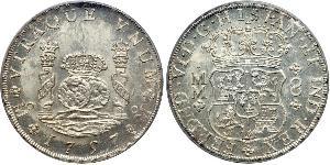 8 Real Vicereame della Nuova Spagna (1519 - 1821) Argento Ferdinando VI di Spagna (1713-1759)