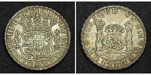 8 Real Vicereame della Nuova Spagna (1519 - 1821) Argento Carlo III di Spagna (1716 -1788)