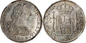 8 Real Vicereame della Nuova Spagna (1519 - 1821) Argento Carlo III di Spagna (1716 -1788)