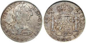 8 Real Vicereame della Nuova Spagna (1519 - 1821) Argento Carlo III di Spagna (1716 -1788)