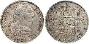 8 Real Vicereame della Nuova Spagna (1519 - 1821) Argento Carlo IV di Spagna (1748-1819)