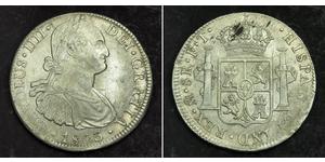 8 Real Vicereame della Nuova Spagna (1519 - 1821) Argento Carlo IV di Spagna (1748-1819)