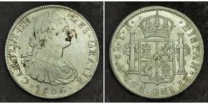 8 Real Vicereame della Nuova Spagna (1519 - 1821) Argento Carlo IV di Spagna (1748-1819)