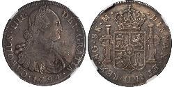 8 Real Guatemala Plata Carlos IV de España (1748-1819)