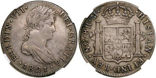 8 Real Guatemala / Spanish Colonies Plata Fernando VII de España (1784-1833)