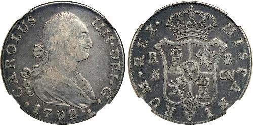 8 Real Imperio español (1700 - 1808) Plata Carlos IV de España (1748-1819)
