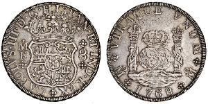 8 Real Virreinato de Nueva España (1519 - 1821) Plata Carlos III de España (1716 -1788)