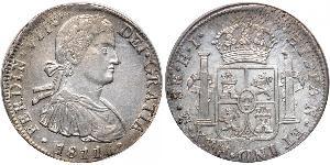 8 Real Virreinato de Nueva España (1519 - 1821) Plata Fernando VII de España (1784-1833)