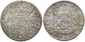 8 Real Virreinato de Nueva España (1519 - 1821) Plata Fernando VI de España (1713-1759)