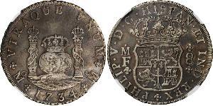 8 Real Virreinato de Nueva España (1519 - 1821) Plata Felipe V de España (1683-1746)