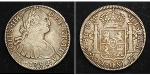 8 Real Virreinato de Nueva España (1519 - 1821) Plata Carlos IV de España (1748-1819)