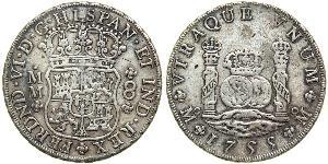 8 Real Virreinato de Nueva España (1519 - 1821) Plata Fernando VI de España (1713-1759)