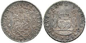 8 Real Virreinato de Nueva España (1519 - 1821) Plata Fernando VI de España (1713-1759)