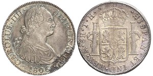 8 Real Virreinato de Nueva España (1519 - 1821) Plata Carlos IV de España (1748-1819)