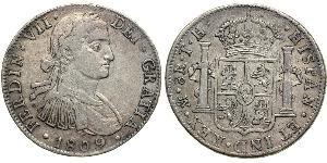 8 Real Virreinato de Nueva España (1519 - 1821) Plata Fernando VII de España (1784-1833)
