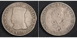 8 Real Kolumbien Silber 