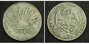 8 Real Second Federal Republic of Mexico (1846 - 1863) Silber 