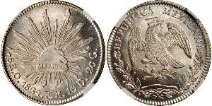 8 Real Second Federal Republic of Mexico (1846 - 1863) Silber 