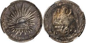 8 Real Second Federal Republic of Mexico (1846 - 1863) Silber 