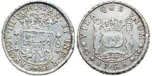 8 Real Spanisches Kolonialreich (1700 - 1808) Silber Karl III. von Spanien (1716 -1788)