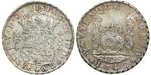8 Real Vizekönigreich Neuspanien (1519 - 1821) Silber Philip V von Spanien (1683-1746)