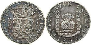 8 Real Vizekönigreich Neuspanien (1519 - 1821) Silber Philip V von Spanien (1683-1746)