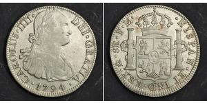 8 Real Vizekönigreich Neuspanien (1519 - 1821) Silber Karl IV (1748-1819)