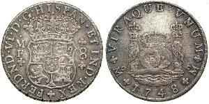 8 Real Vizekönigreich Neuspanien (1519 - 1821) Silber Ferdinand VI. von Spanien (1713-1759)