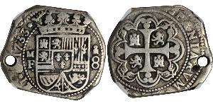 8 Real Vizekönigreich Neuspanien (1519 - 1821) Silber Philip V von Spanien (1683-1746)