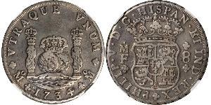 8 Real Vizekönigreich Neuspanien (1519 - 1821) Silber Philip V von Spanien (1683-1746)