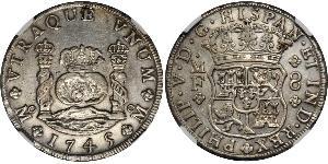8 Real Vizekönigreich Neuspanien (1519 - 1821) Silber Philip V von Spanien (1683-1746)
