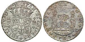 8 Real Vizekönigreich Neuspanien (1519 - 1821) Silber Philip V von Spanien (1683-1746)