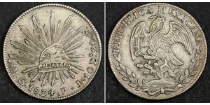 8 Real Second Federal Republic of Mexico (1846 - 1863) Silver 