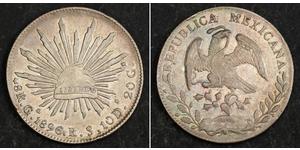 8 Real Second Federal Republic of Mexico (1846 - 1863) Silver 