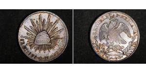 8 Real Second Federal Republic of Mexico (1846 - 1863) Silver 