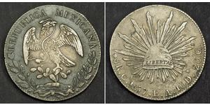 8 Real Second Federal Republic of Mexico (1846 - 1863) Silver 