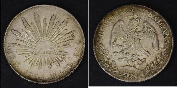 8 Real Second Federal Republic of Mexico (1846 - 1863) Silver 