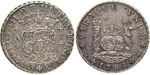 8 Real Spanish Empire (1700 - 1808) Silver Charles III of Spain (1716 -1788)