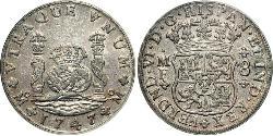 8 Real Spanish Mexico  / Kingdom of New Spain (1519 - 1821) Silver Ferdinand VI of Spain (1713-1759)