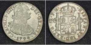 8 Real Spanish Mexico  / Kingdom of New Spain (1519 - 1821) Silver Charles IV of Spain (1748-1819)