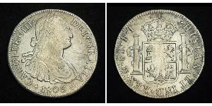 8 Real Spanish Mexico  / Kingdom of New Spain (1519 - 1821) Silver Charles IV of Spain (1748-1819)