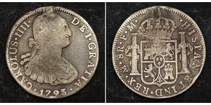 8 Real Spanish Mexico  / Kingdom of New Spain (1519 - 1821) Silver Charles IV of Spain (1748-1819)