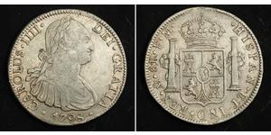 8 Real Spanish Mexico  / Kingdom of New Spain (1519 - 1821) Silver Charles IV of Spain (1748-1819)