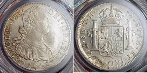 8 Real Spanish Mexico  / Kingdom of New Spain (1519 - 1821) Silver Charles IV of Spain (1748-1819)