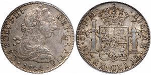 8 Real Spanish Mexico  / Kingdom of New Spain (1519 - 1821) Silver Charles III of Spain (1716 -1788)
