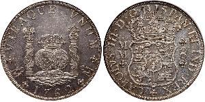 8 Real Spanish Mexico  / Kingdom of New Spain (1519 - 1821) Silver Charles III of Spain (1716 -1788)